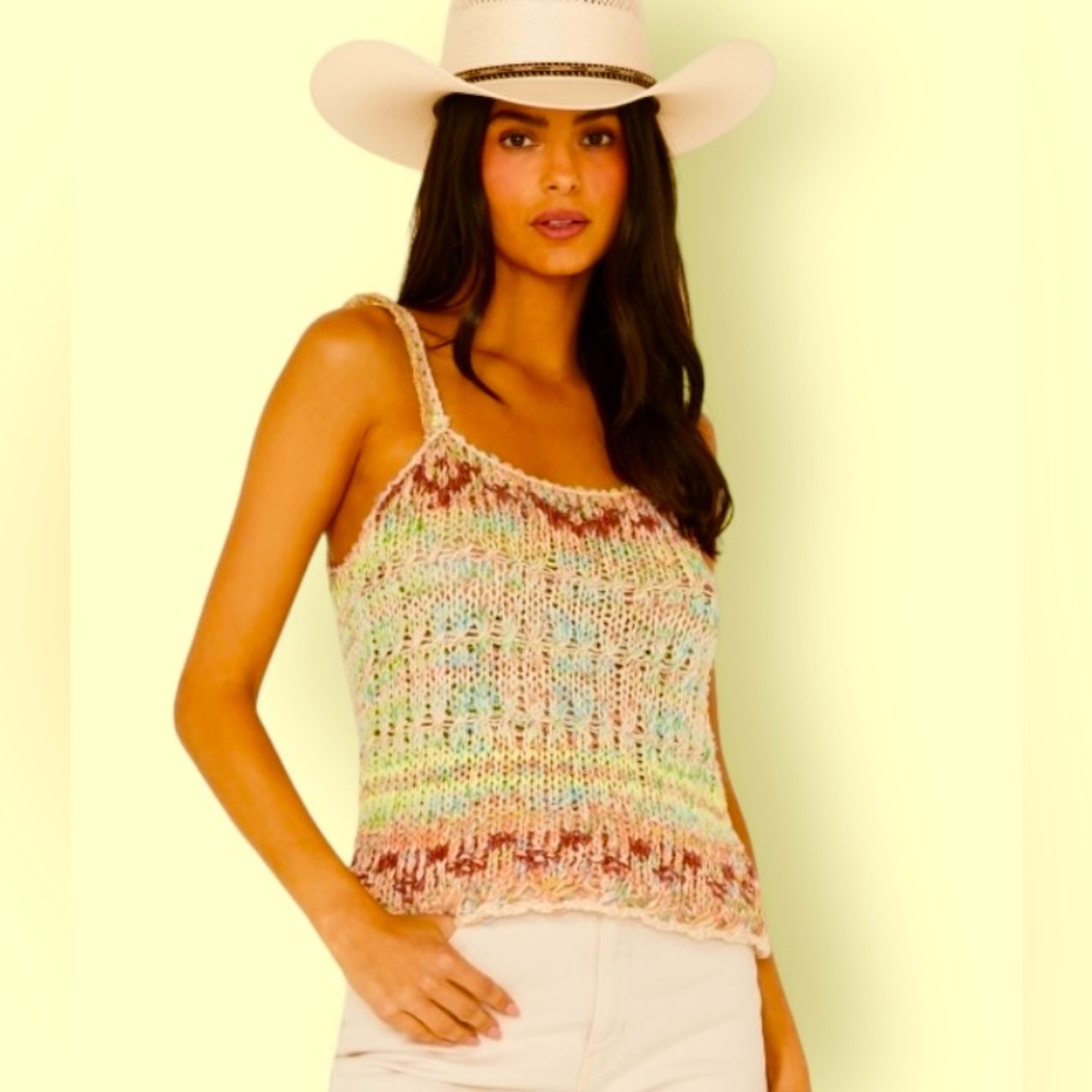 Free People Palmetto Candied dream summer Sweater Open Stitch NWT size XL